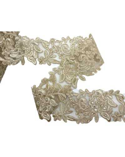 50 cm Piazzania Piace REVRODRODE ecrù Chicchi Pailletten Perlen hoch 8,5 cm