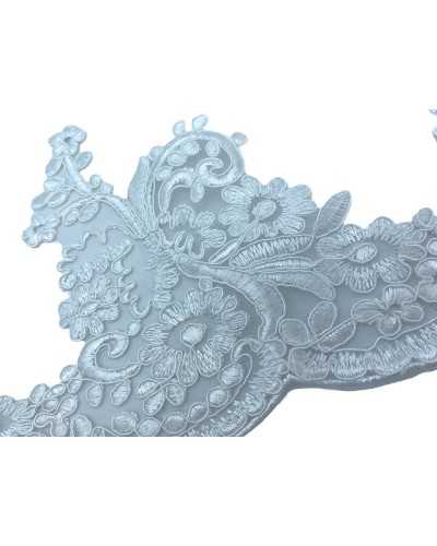 50cm-Piastilitäten FS Lace Tulle Stickerei Rebrodè Weiße Blumen High 16 cm