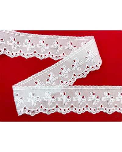 Weiße Spitze-Pisibilitionen Spitze Sangallo-Stickerei FIOCCO High 5cm