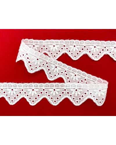 Piazza Pizzo Sangallo weiße Stickerei perforierte Blume überbacken 2,5 cm