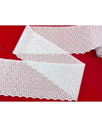 Spitzenbesatz sangallo weiße stickerei blume perforierte kreis skallopierte hoch 14 cm