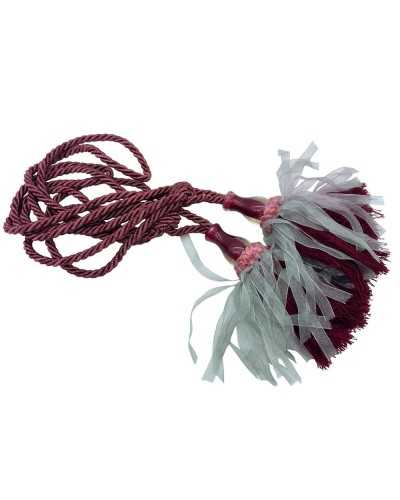 Penarrasse Cordouse-Bandfarbe Bordone Transparent Kunststoff-Knopfband Organza Lange 63 cm Durchmesser 13 cm