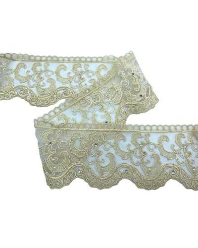 Piazzaneria dentelle tulle strass dentelle dentelle brodée brodée 11 cm de hauteur
