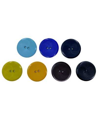Knurled resin button 2 holes circles Lineate size 54 mm 34