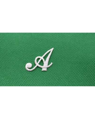 Lettre Thermocollante Alphabet Broderie Point Satin Italique Marbet Haut 25 Mm Col. Blanc
