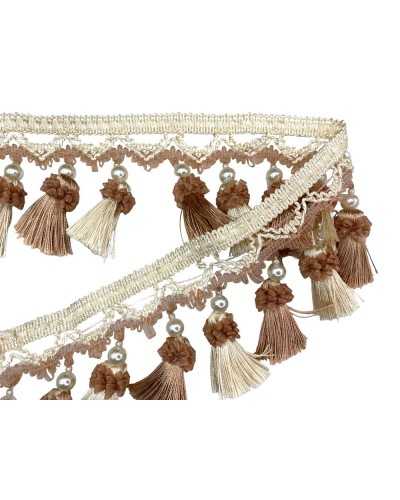 50 cm trimmy trimmy shiny pearl bow crown organza cream antique pink 8.5 cm