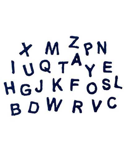 Thermo angepasste Anwendungen Anfangsbuchstabe Mini Druckbuchstaben Stickmanschetten Kleines blaues Alphabet hoch 9 mm