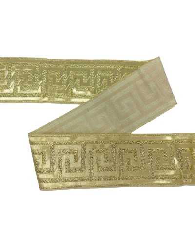 Greek greek belt trimmings Geometric edge Lurex wire embroidery 5 cm high