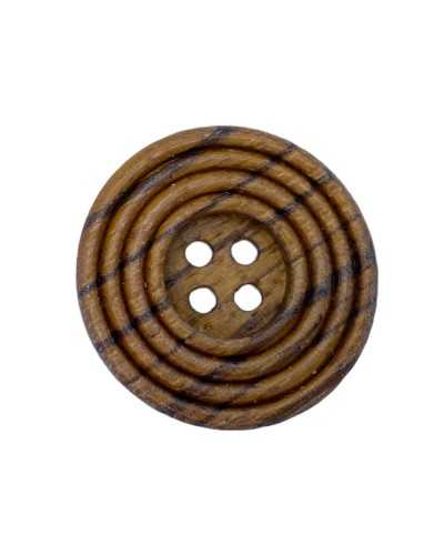 Bouton à bombardé rond 4 trous coupé en bois laqué en spirale 28 mm
