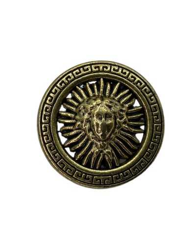Bouton en métal or noir rond tête grec tête de tête mm 23