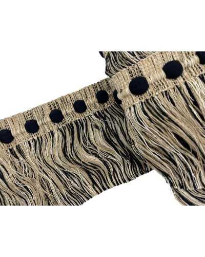 50 cm halbhystische Trimmstirnrand schwarze Herausforderung Mode Fransen Baumwollleinen beige hoch 10 cm