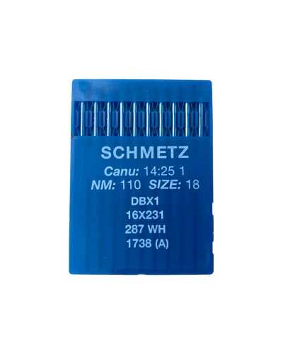 10 agujas Schmetz Máquina Tamaño industrial NM: 110 Tamaño: 18 DBX1 16x231 287Wh 1738 (a)