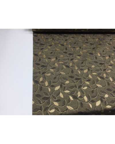 Passender Stoff für die Polsterung, Costiera-Lurex-Rhombusstreifen und schwarz-beiges Blatt, 2,80 Meter hoch