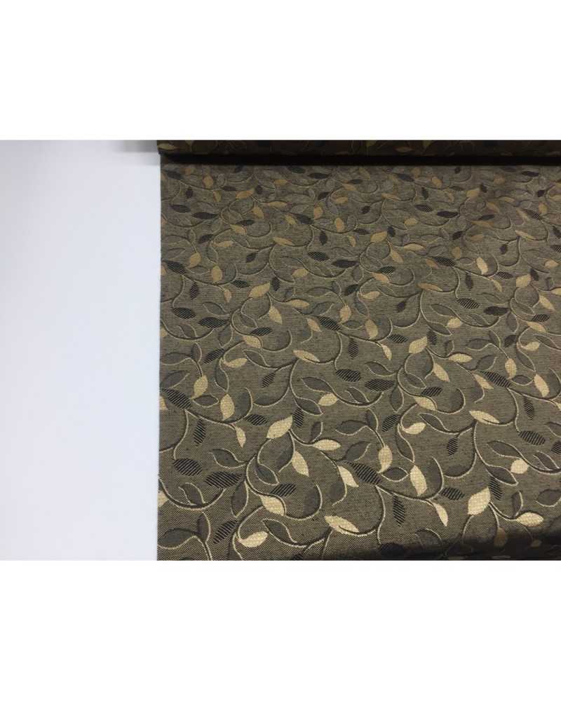 Coordinated fabric for upholstery Costiera lurex rhombus stripe and black and beige leaf 2.80 meters high