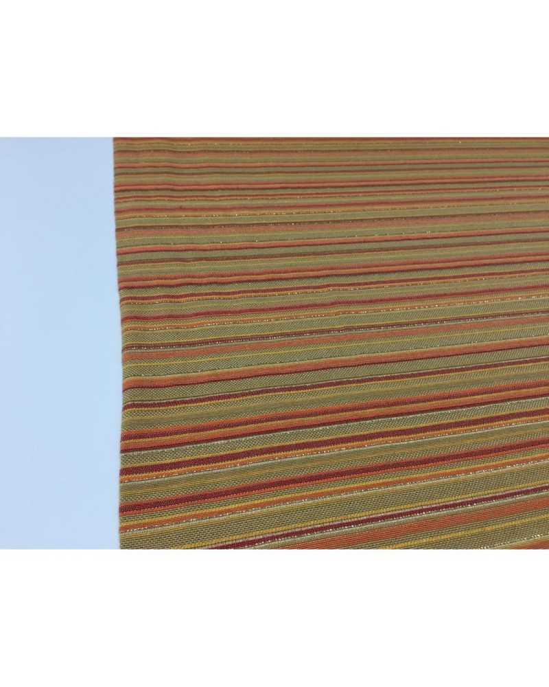 Tela coordinada para tapizar Costiera raya lurex naranja amarillo oro beige y burdeos 2,80 metros alto