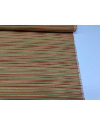Coordinated fabric for upholstery Costiera lurex stripe orange yellow gold beige and burgundy 2.80 meters high