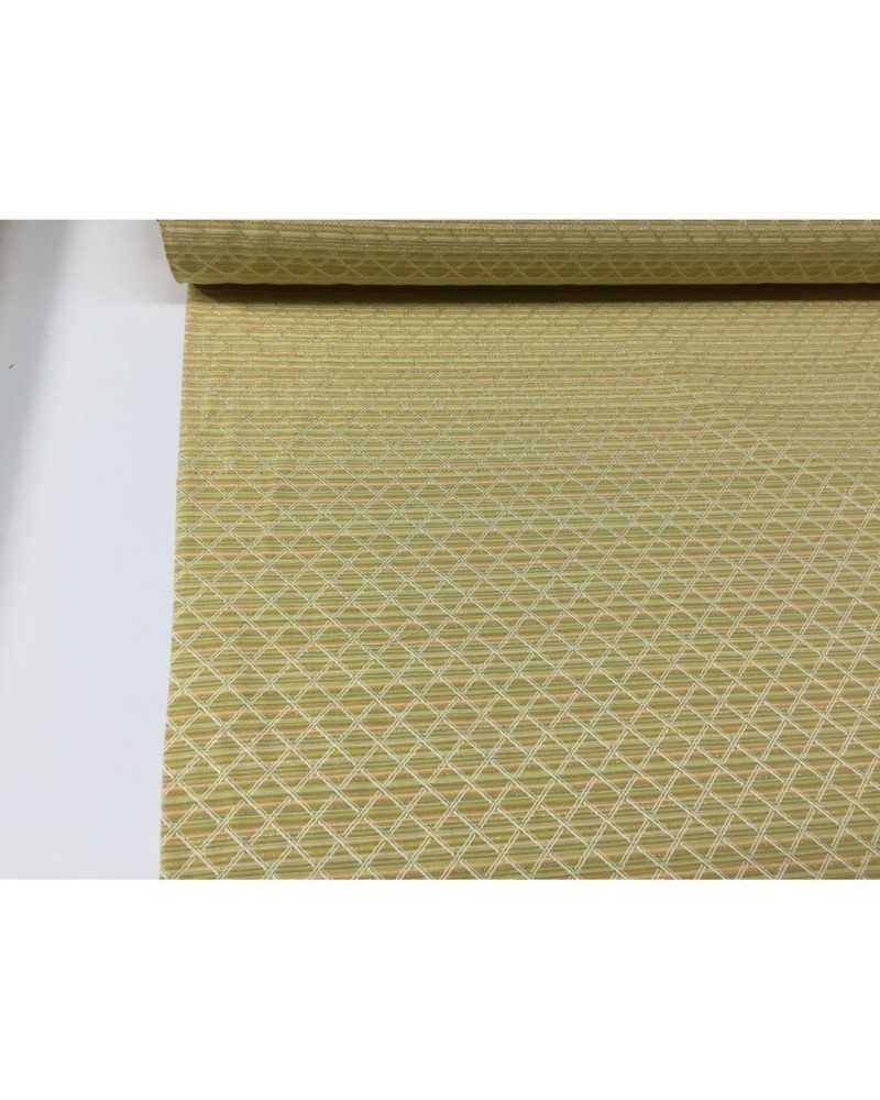 Coordinated fabric for upholstery Costiera lurex stripe and rhombus: green, yellow and beige 2.80 m high