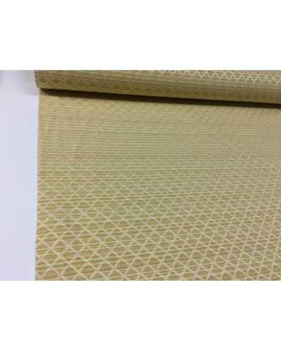 Tissu d'ameublement coordonné Costiera rayure lurex et losange : vert, jaune et beige 2,80 m de haut