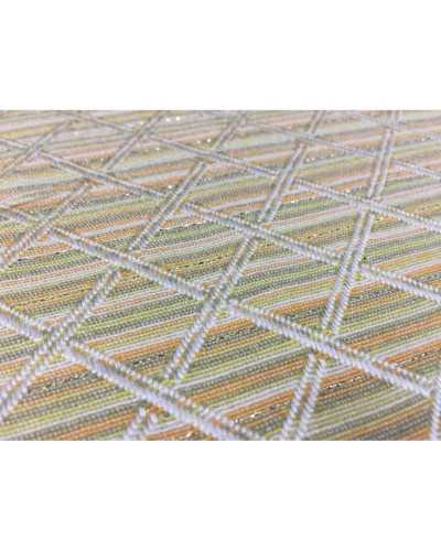 Coordinated fabric for upholstery Costiera lurex stripe and rhombus: green, yellow and beige 2.80 m high