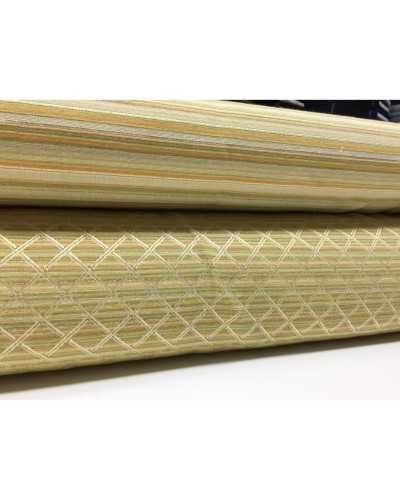 Tela coordinada para tapizar Costiera lurex raya y rombos: verde, amarillo y beige 2,80 m alto