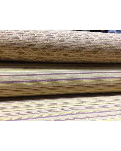 Coordinated fabric for upholstery Costiera lurex stripe or rhombus yellow gold beige and purple 2.80 meters high