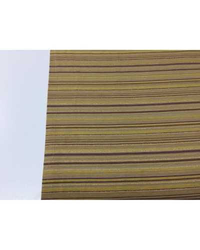 Tissu coordonné pour le rembourrage Costiera lurex rayure ou losange jaune or beige et violet 2,80 mètres de haut