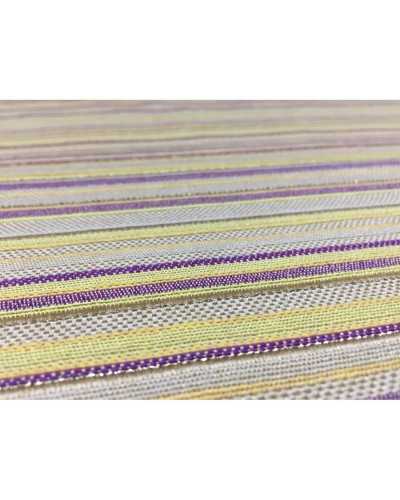 Coordinated fabric for upholstery Costiera lurex stripe or rhombus yellow gold beige and purple 2.80 meters high