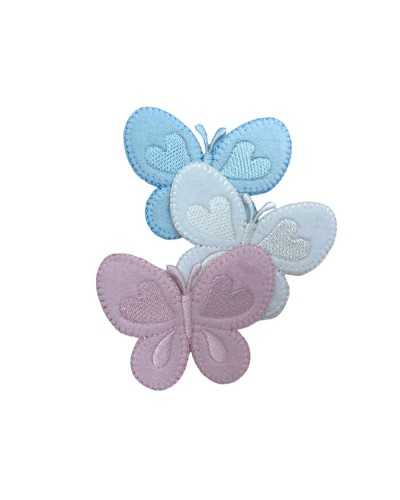 Aplicación Baby Baby Thermoadhesive Patch Velure Bordery Heart Butterfly 6.5x5 cm