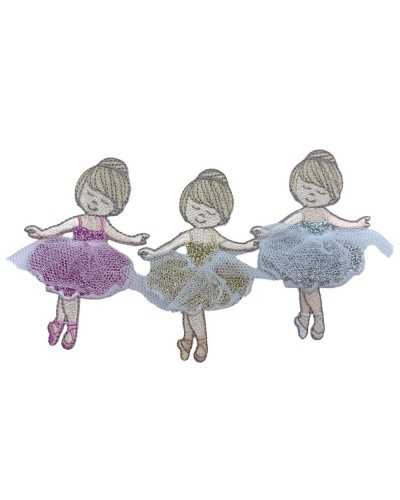 Teafood Application Patch Embroidery Ballerina Dance Tutu 8.5x5.5 cm