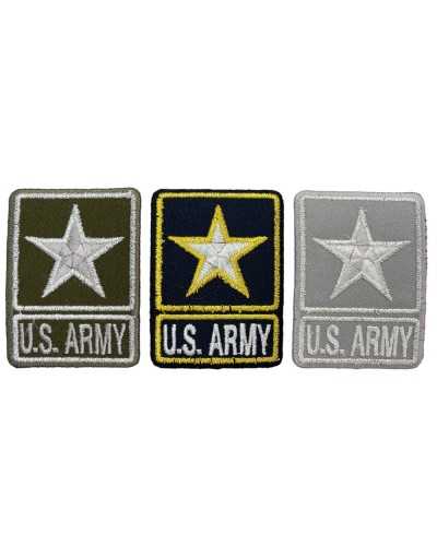 Teefutteranwendung Patch Stoff Stickerei Lurex Star Geschriebene US Army 6x4.5 cm