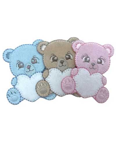 TeaFood Application Patch Broderie Coeur Tissu Velure Coeur Blanc 6x5.5 cm