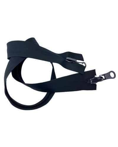 Zip black zip zip spiral chain 6 Water repellent windproof 2 reversible cursors metal rifle cm 80