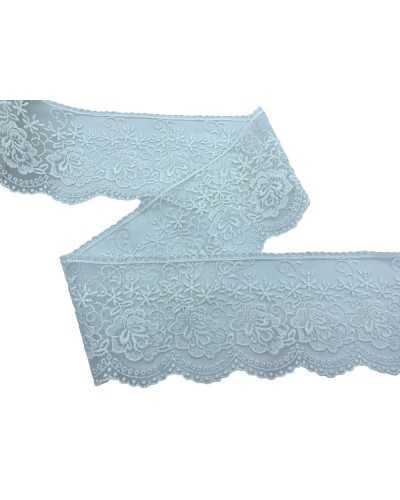 Tulle Trimmer Encaje de encaje para escaldar Polka Dot Bordado Flor Rosa Alto 11 cm