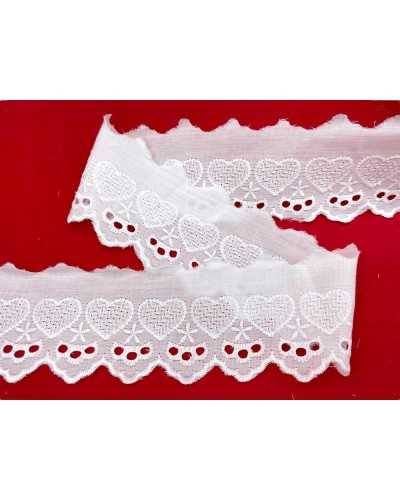 Piazza Lace Sangallo Mixed Cotton Baistudo Embroidery Heart Star Scalloped High 6cm