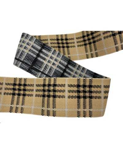 50 cm Trimmfance-elastische Band-Gürtel schottisches Beige schwarz hoch 4 cm