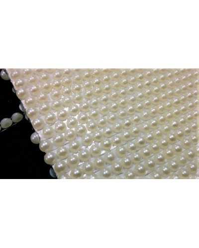Trimmings thermo-adhesive half pearl, resin, milk white, high 5 mm