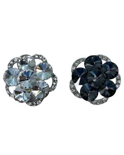 Rhinestone Rhinestone Jewel Botón Redondo Piedras Metal Base Silver Sola MIS 48CM 3