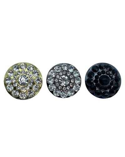 Big Boîte Boîte Grande Strass ronde Bombardée Stette en métal mm 36