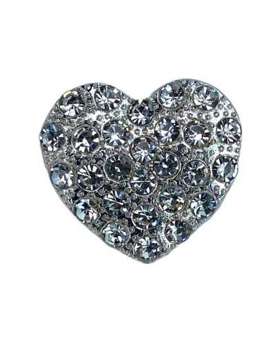 Rhinestone Jewel Heart Button Metal Shank Model 22 Mm