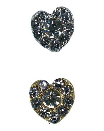 Button model Heart jewel rhinestone stem metal 13 mm