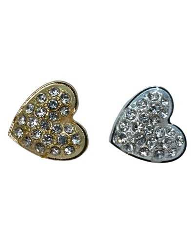 Button Modell Herz Jewel Strass Stamm Metall 15 mm