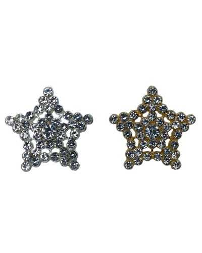 Button Modell Stern Juwel Strass Stamm Metall 20 mm