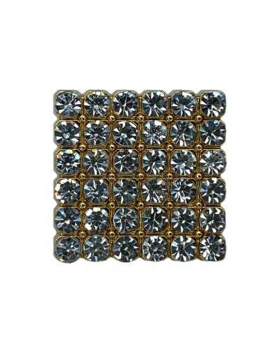 Botón modelo cuadrado plana joya diamantes de imitación de metal de diamantes de imitación 21 mm