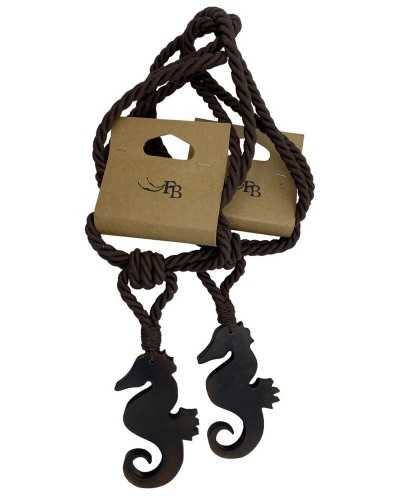 Pareja Embarasse Cord Cord Cotton Firmenda SeaHorse Largo Madera 45 cm