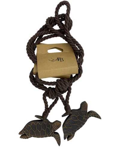 Pareja Embarrasse Cordón de algodón tortuga falsa madera larga 45 cm