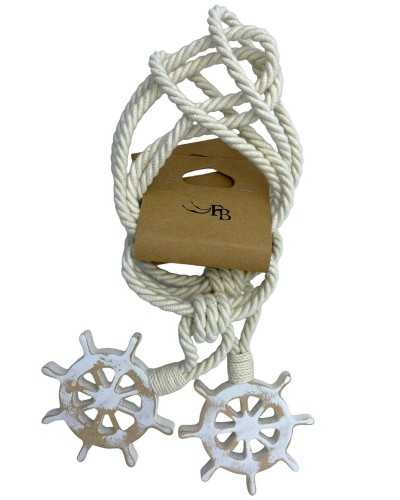 Pareja Embarrasse Cordón algodón timón timón largo madera 45 cm