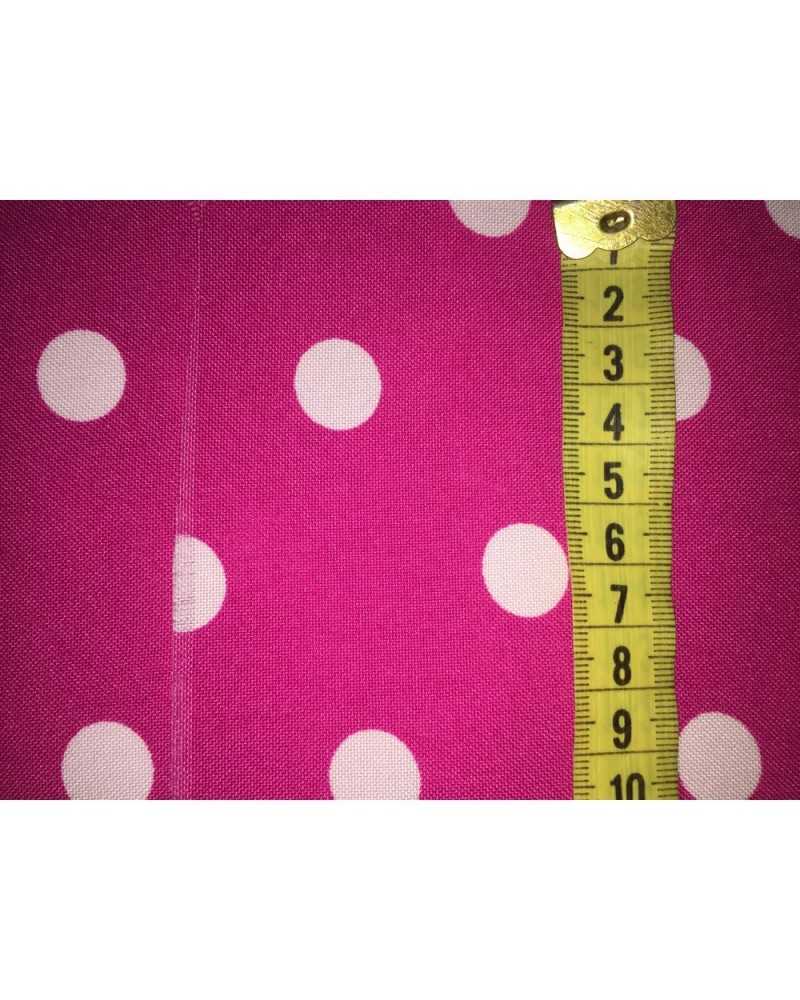 Carnival minnie polka dots fuchsia and white comfort fabric 150 cm high
