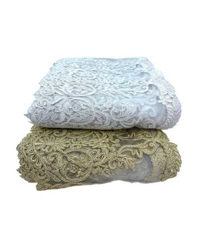 50cm Lace Trimmings Tulle Rebrodè Embroidery Doodle Tall Flower 20cm