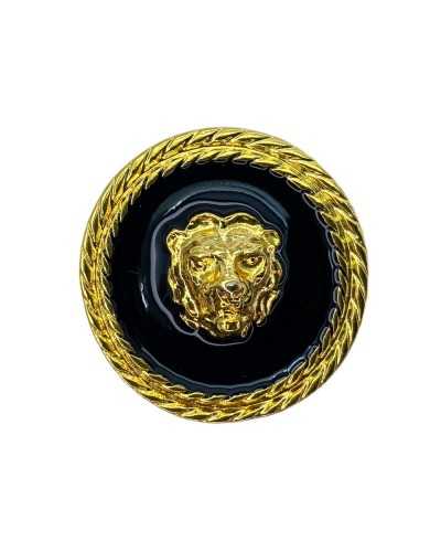 Bouton plat Manteau d'un manteau de couche de lion en métal en métal noir laqué mm 28