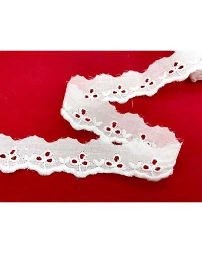 Piazzaneria Lace Sangallo Pinchazo Techo blanco Alto 25 mm